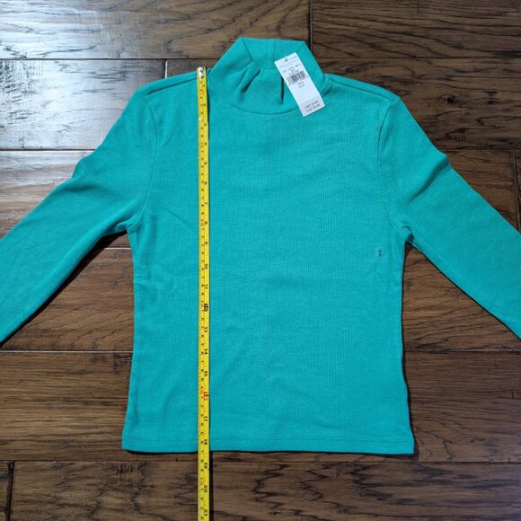 New American Eagle long sleeve baby tee mock neck green size small - Picture 7 of 14
